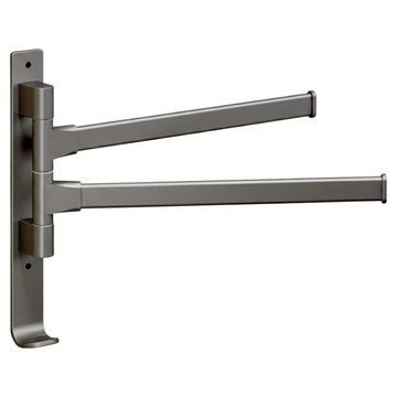 妃妃嚴選 雙桿旋轉毛巾架 180°靈活調整 分層懸掛 旋轉收納 承重力強  單一尺寸  槍灰色  1個