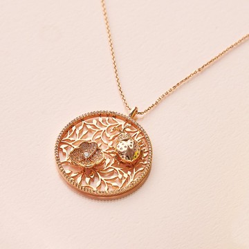 瑰麗花瓢蟲滿鑽項鍊