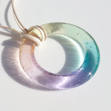 [Rainbow] Hoop glass (Hoop [Circle] [Dream color]) 項鍊 [Made to order]