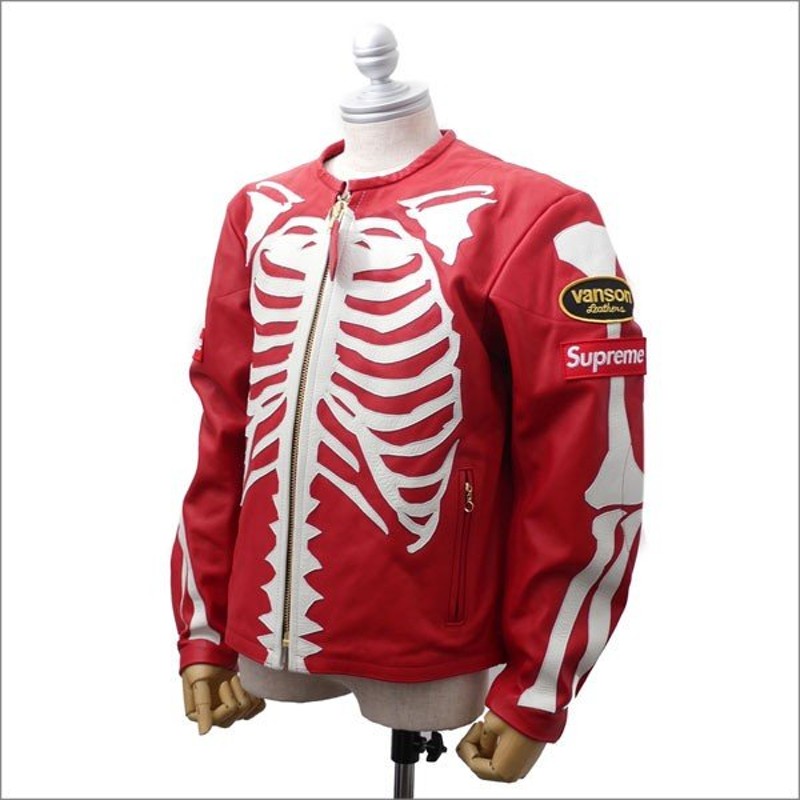 red supreme skeleton jacket