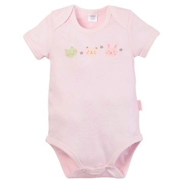 vivibaby 童話森林短袖包屁衣  粉色  80cm