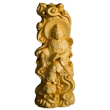 觀音黃楊木把件-自在菩提佛像掛件家居擺件74ap17【獨家進口】【米蘭精品】