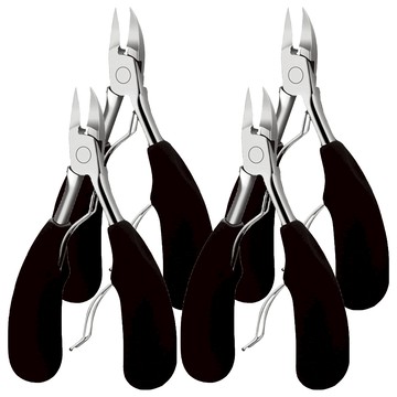 不鏽鋼甲溝專用修剪指甲鉗  黑色  4個