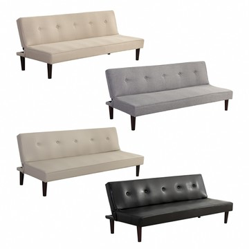 【IDEA】德古極簡三段式165CM沙發床/皮沙發 布沙發(DIY偏遠區/任選色/雙材質)亞麻灰色