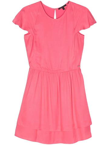 Armani Exchange - flared layered-skirt dress - women - Viscose/Polyester - 2 - Pink