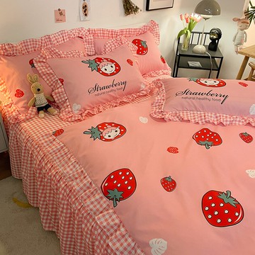 被罩花邊款水洗棉被套單件150x180x200被單宿舍單人公主風女