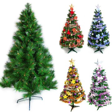 【摩達客】台灣製6尺特級綠松針葉聖誕樹 (+飾品組)(不含燈)飾品組-紅金色系