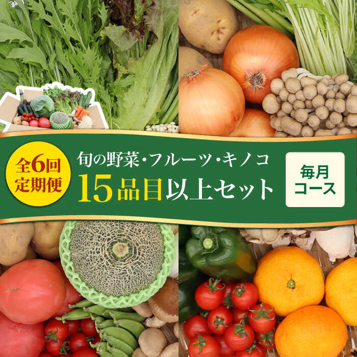 豪華！野菜 セット 15品目以上 6回 定期便 フルーツ キノコ 詰め合わせ   南島原市   吉岡青果 [SCZ002]