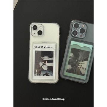 僅適用蘋果卡包17promax手機殼防摔卡槽精孔軟殼拍立得插卡手機保護套情侶diy16pro簡約透明13卡片收納