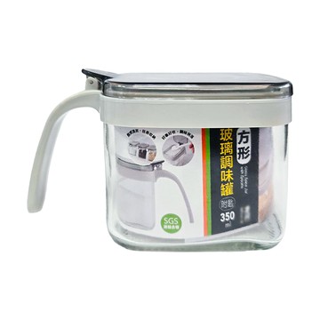 方形玻璃調味罐-附匙-350ml-3入組