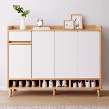 公司貨 免運/開發票 全實木鞋柜門口鞋柜家用一體靠墻大容量簡易鞋架玄關入戶木制鞋柜 鞋櫃 鞋架 快速出貨P