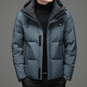 羽絨服男士加厚保暖短款上衣冬季中青年男裝輕薄連帽白鴨絨外套潮