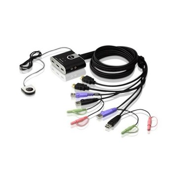 ATEN CS692 2埠USB HDMI/音訊 帶線式KVM多電腦切換器 (外接式切換按鍵)