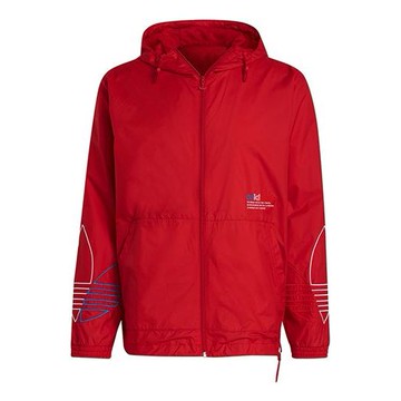 adidas originals MENS FTO WB Printed Retro Sports Hooded Jacket Red