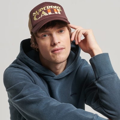 SUPERDRY 棒球帽 Vintage Trucker 咖啡棕