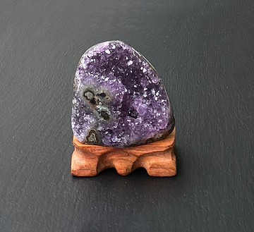 招財開運-天然原礦異象財眼紫晶鎮共生黑碧璽   紫水晶 快速出貨