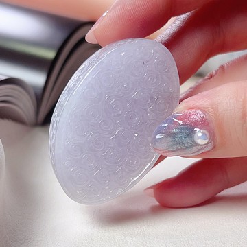 紫羅蘭翡翠雕花吊墜| 天然緬甸A貨翡翠 | 送禮