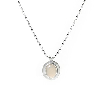 [純銀/瑪瑙石] 寶石輪廓鎖骨鍊 / 2色 / Gem Outline Necklace