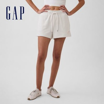 【GAP】VintageSoft毛圈布寬鬆運動短褲-卡爾石色(889724)
