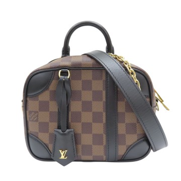 【二手名牌BRAND OFF】LOUIS VUITTON LV 路易威登 棕色 棋盤格 帆布 Valisette Souple BB 肩背包 N50063