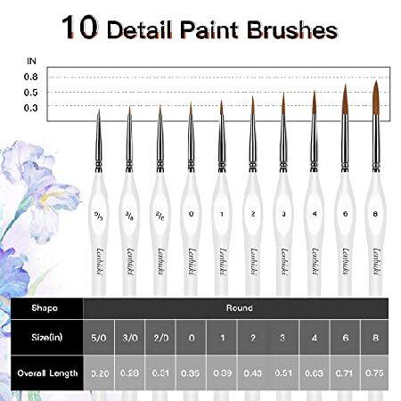 Lenbicki 10本 面相筆 ペイントブラシ 勾線筆 極細 プラモデル フィギュア 画筆 アクリル筆 塗装筆 模型用筆 水彩筆