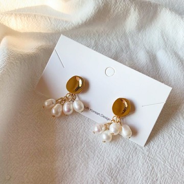 【S.One】耳環-S925銀針 金屬混搭風格珍珠串串耳環