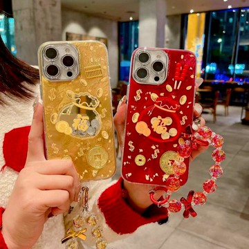 新年款  福袋金幣  精孔冰川紋 防摔手機殼 iPhone11 12 13 14 15 16 17pro max 手機殼