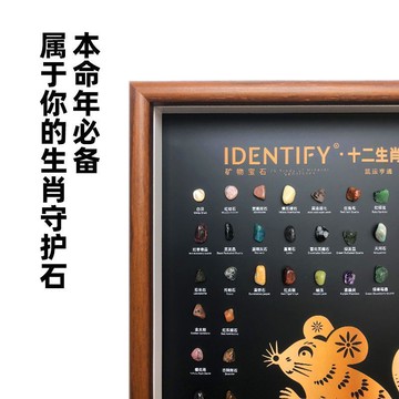 【現貨秒發】十二生肖天然礦石裝飾畫 天然礦石中英文標本禮物 地質礦物裝飾畫 石來運轉家居裝飾擺件 生日禮物