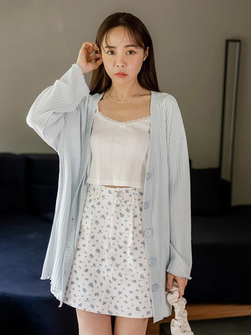 慵懶風寬鬆舒適V領針織外套