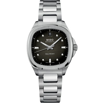 MIDO 美度 官方授權 Multifort TV 先鋒機械女錶 1212購物節 送禮推薦-漸層灰/34.2x35mm M0493071108100