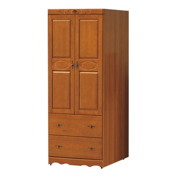 文創集 秋意2.7尺實木二門二抽衣櫃-81x58x203cm免組