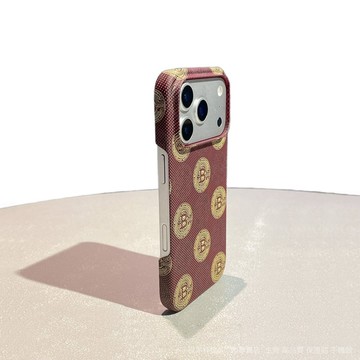 🏆臺灣出貨🏆半包凱夫拉適用iPhone17PROMAX比特幣膚感手機殻蘋果16防摔輕薄15
