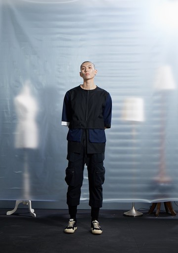 解構工裝拉鍊上衣 - 黑