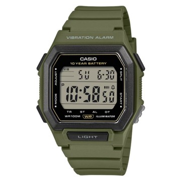CASIO 卡西歐 多元STANDARD震動電子系列 W-738H-3AVDF  軍綠色  47 × 42.8 × 13.5 mm  1個