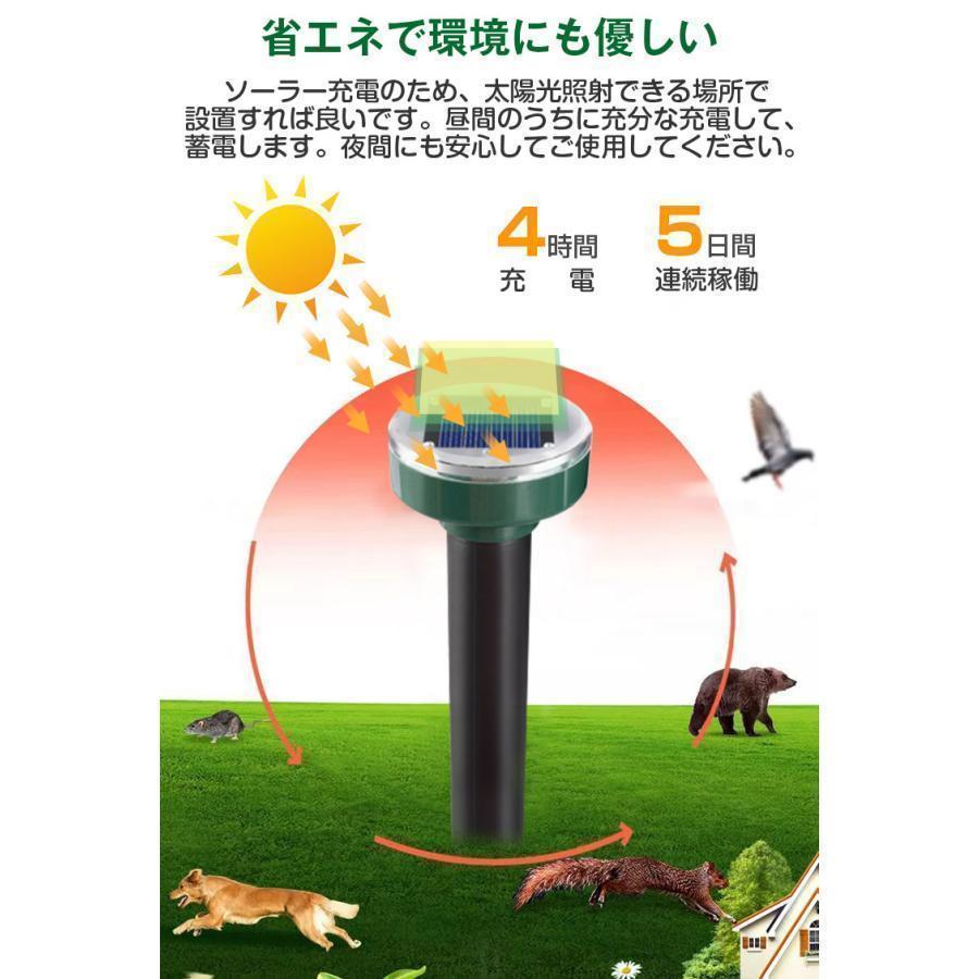 4本セット モグラ撃退器 超音波 ソーラー式 モグラ 退治 動物撃退器 防獣グッズ ネズミ 2022最新 IP65防水 防塵 電磁波 静音 省エネ 安全 無害 無副作用