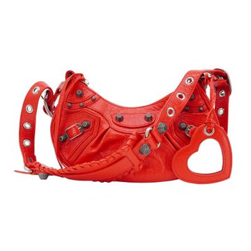 Balenciaga 巴黎世家 Le Cagole XS 鞣製小羊皮彎月側背包(671309-紅)