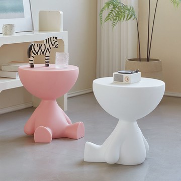 椅子 免運/開立發票 公司貨 創意小平頭茶幾北歐設計師塑料凳子客廳簡約躺平沙發爆款矮人邊幾 快速出貨