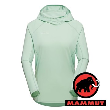 【MAMMUT 長毛象】女機能套頭連帽長袖上衣『薄荷綠』1016-01410 戶外 露營 登山 健行 休閒 時尚 長袖 上衣