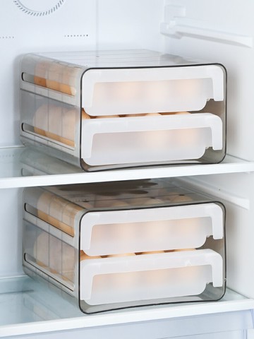 雞蛋收納盒冰箱用抽屜式保鮮盒廚房放雞蛋盒子創意食物整理收納架