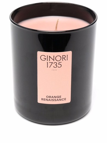 GINORI 1735 - logo-print glass candle - unisex - Wax/glass - One Size - Black
