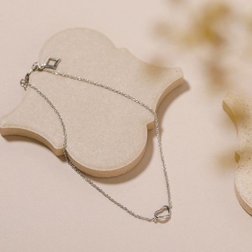 line heart bracelet SV 無鎳手鍊 成熟愛心手鍊 銀色  રhodium