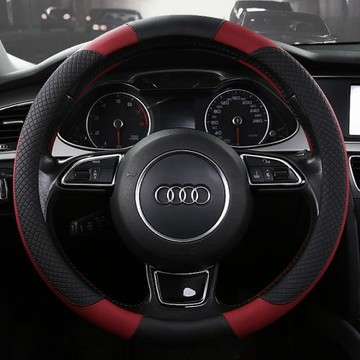 新款四季通用汽車方向盤套碳纖皮透氣把套防滑吸汗保護套車把套裝