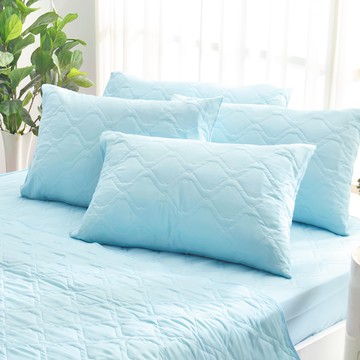 Pure One 日本防蹣抗菌 3M防潑水技術 枕套保潔墊 台灣製  75 x 45cm  水漾藍  1個