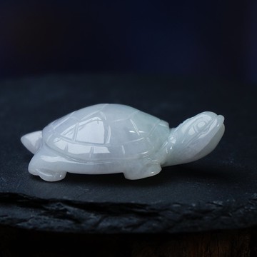 【吉祥‧長壽】飄花翡翠烏龜 | 天然緬甸A貨翡翠 | 送禮