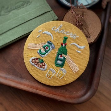 刺繡馬口鏡(附麂皮袋) - Cheers!乾杯
