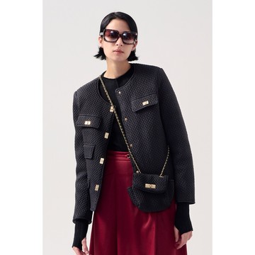 AVVJOY小香風羽絨外套(黑色，買衣送包)買衣送包輕薄保暖三色可選