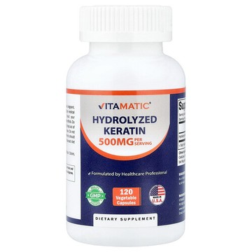 Vitamatic, 水解角蛋白，500 毫克，120 粒素食膠囊（每粒膠囊 250 毫克）