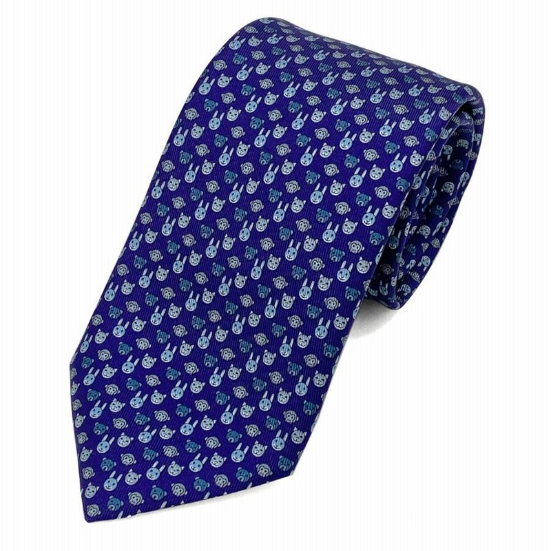 エルメス ネクタイ 図太く 濃紺 シルクタイ 剣先幅 約7cm 