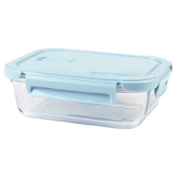 HIKARI 日光生活 微波玻璃保鮮盒 M168 藍色 1L  1個  容器1個 + 蓋子1個