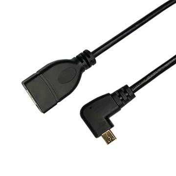 йьпみщみ 一一Micro HDMI(公) to HDMI(母)高畫質影音延長線(右彎)
